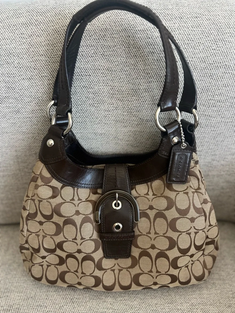 Coach y2k vintage Signature Soho Lynn Hobo Shoulder Bag F17094 Brown - Picture 2 of 15